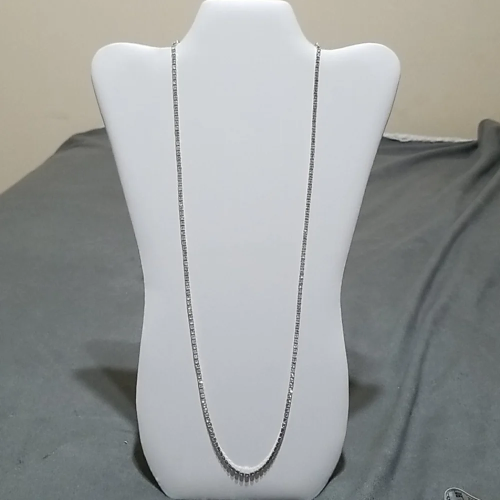 Long Silver CZ Chain - Picture 5 of 6